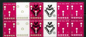 Norway Stamps 1973 Progressive Color Proofs 5 Blocks