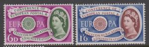 Great Britain 1960 Europa Issue Set Sc#377-378 MNH
