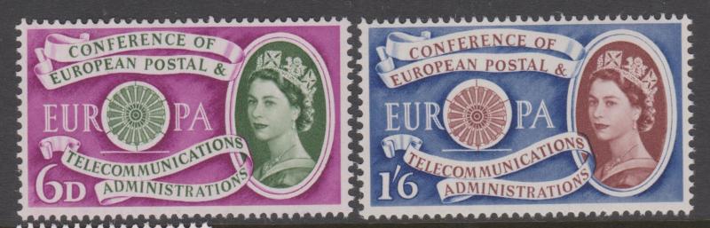 Great Britain 1960 Europa Issue Set Sc#377-378 MNH