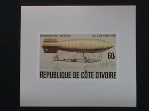 1977-IVORY COAST STAMP: SC#440A HISTORY OF THE ZEPPELIN SERIES IMPERF:-MNH STAMP