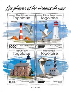 TOGO - 2023 - Lighthouses and Seabirds - Perf 4v Sheet - Mint Never Hinged