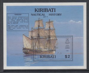 Kiribati 561 Sailing Ship Souvenir Sheet MNH VF