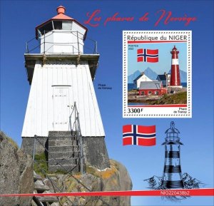 Niger - 2022 Norwegian Lighthouses - Stamp Souvenir Sheet - NIG220438b2