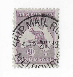 Australia Sc #50 9p lilac used with Ship Mail Room CDS VF