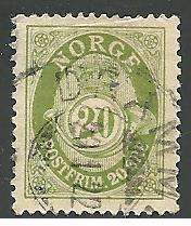 Norway #86, Numeral & Crown, Used**-