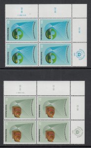 UN Vienna 28-29 Inscription Plate Blocks MNH VF
