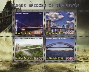 Famous Bridges Of The World Architecture Souvenir Sheet of 4 Stamps Mint