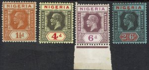 NIGERIA 1921 KGV RANGE TO 2/6 WMK MULTIPLE SCRIPT CA