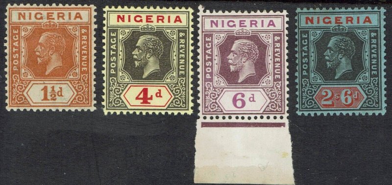 NIGERIA 1921 KGV RANGE TO 2/6 WMK MULTIPLE SCRIPT CA