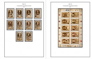 COLOR PRINTED MALTA 2011-2020 STAMP ALBUM PAGES (87 illustrated pages)