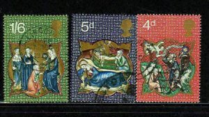 GREAT BRITAIN #645-647 1970 CHRISTMAS F-VF USED a