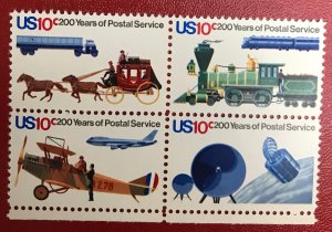 1975 US Sc 1572-1575 MNH Block 200 years of Postal Service CV$1.20 Lot 1862