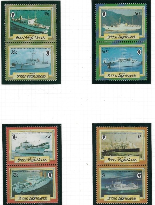 British Virgin Is 547-54 MNH 1986 Cable Laying Ships (fe6842)