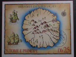 ​ST.THOMAS 1979 SC#540 HISTORY OF NAVIGATION-MAP OF ST.THOMAS 1602-CTO- S/S VF