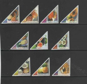 SURINAM #1214-1219a-b  2000  FRUITS    MINT VF NH O.G