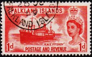 Falkland Islands.1955 1d  S.G.188 Fine Used