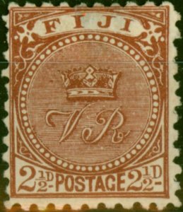 Fiji 1892 2 1/2d Chocolate SG79 P.10 Good MM