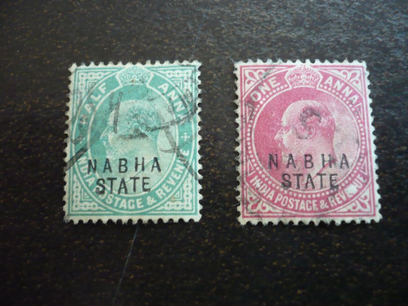 Stamps - India Nabha - Scott# 28-29 - Used Part Set of 2 Stamps
