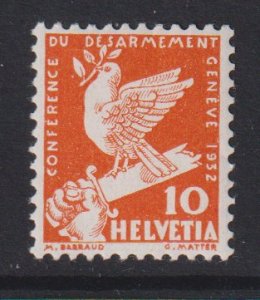 Switzerland  #211  MNH 1932  dove on broken sword 10c