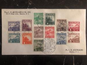 1944 Manila Japan Occupation Philippines Cover Domestic Used Comp Set