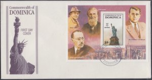 DOMINICA Sc# 944 FDC S/S 100th ANN STATUE of LIBERTY