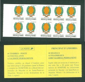 Andorra. French Adm. 2001 Booklet MNH. Coats Of Arms. Julia De Loria  Sc# 531a