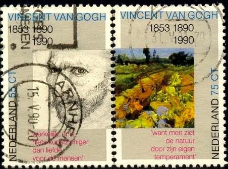 Details of Works By Vincent van Gogh, Netherlands stamp SC#754-5 used set