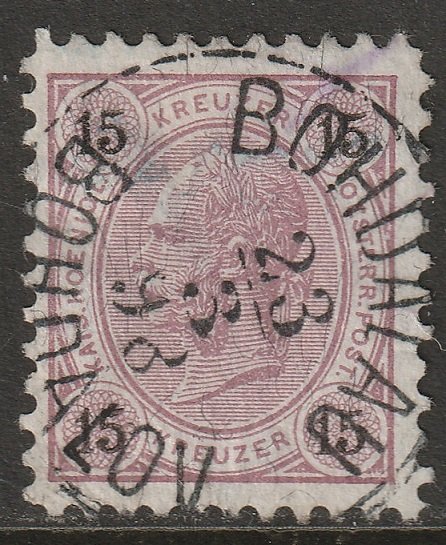 Austria 1890 Sc 57 used Bohdalau/Bohdalov CDS