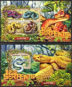 Togo 2016 Reptiles Snakes sheet + S/S MNH