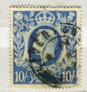 BRITAIN; 1938 early GVI pictorial issue fine used Shade of 10s. value