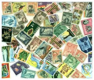 Ghana/Gold Coast Stamp Collection - 50 Different Stamps