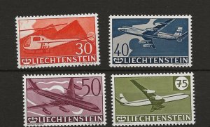 Thematic aircraft. Liechtenstein 1960 aircraft set of 4 sg.395-8  MNH