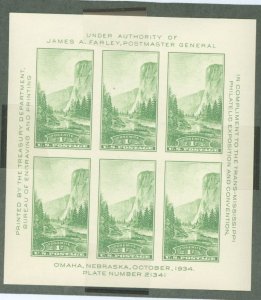 United States #751 Mint (NH) Souvenir Sheet