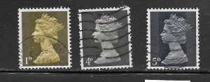 Great Britain #MH2,6,8, (my#3) Used 10 Cent Collection / Lot