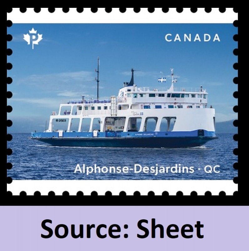 Canada 3388d Ferries Alphonse-Desjardins QC V NB P single MNH 2023