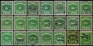 United States Revenue Scott RE60-RE78, RE80-RE82 (1933) U/M H F-VF, CV $73.45 W