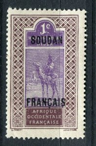 FRENCH COLONIES: SOUDAN 1921 Pictorial Optd. issue Mint hinged 1c. value