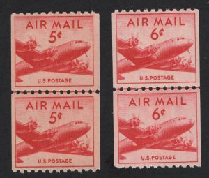 United States MINT Scott C37 C41 JOINT LINE PAIRS  VF MNH  #M1 - BARNEYS