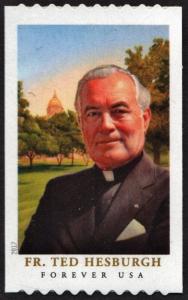 SC#5242 (49¢) Father Theodore Hesburgh Coil Single (2017) SA