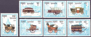 Cambodia. 1989. 1067-73 bl169. carriages. MNH. 