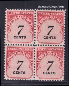 BOBPLATES #J95 Postage Due Block of 4 MNH SCV=$1