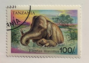 Tanzania 1991 Scott 797 CTO - 100sh,   African Elephant, Elephas maximus
