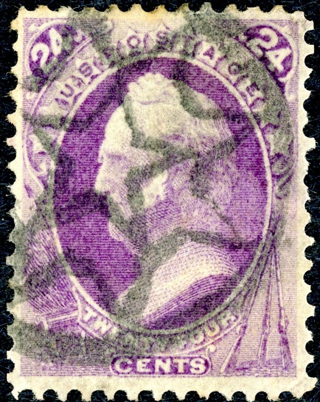 #153 – 1870-71 24c General W. Scott, purple. Used VF Star Cancel