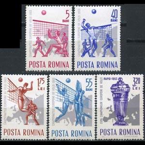 ROMANIA 1963 - Scott# 1575-9 Volleyball Set of 5 NH