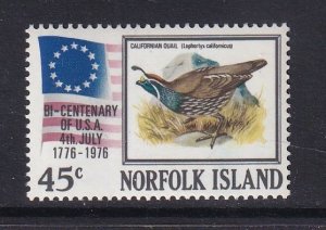 Norfolk island  #197  MNH 1976 American bicentennial 45c
