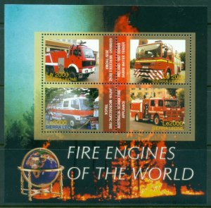 Sierra Leone 2005 Fire Engines of the World MS MUH