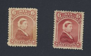 2x Newfoundland Victoria MNG Stamps #35-6c F/VF & #36-6c VF Guide Value= $105.00