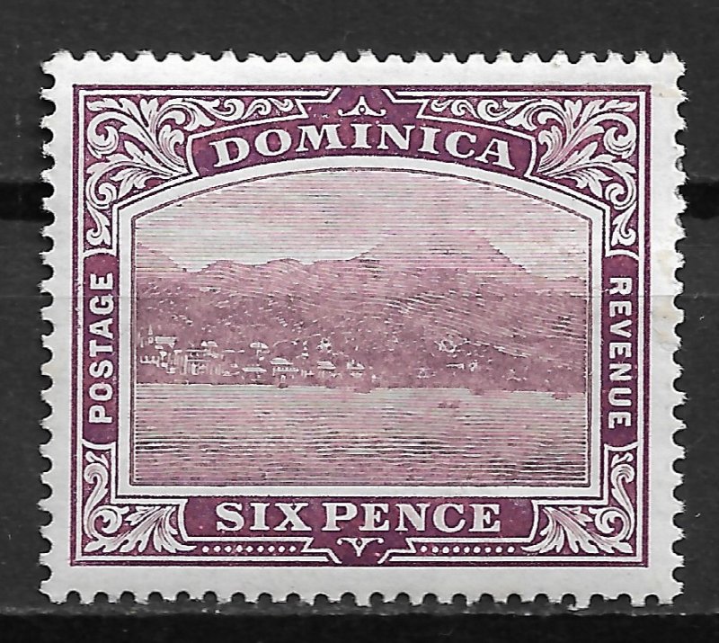 1909 Dominica #42  6p Roseau MH OG