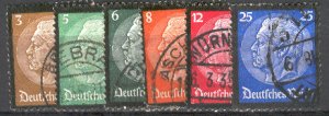 Germany 1934 Scott 436-41 Cmplt used fvf set scv $10.60 Less 80%=$2.12 BIN