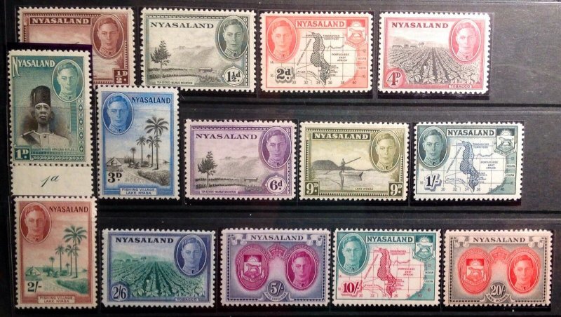 NYASALAND 1945  DEFINITIVE SET SG1444/157  UNMOUNTED MINT. CAT £90